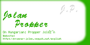 jolan propper business card